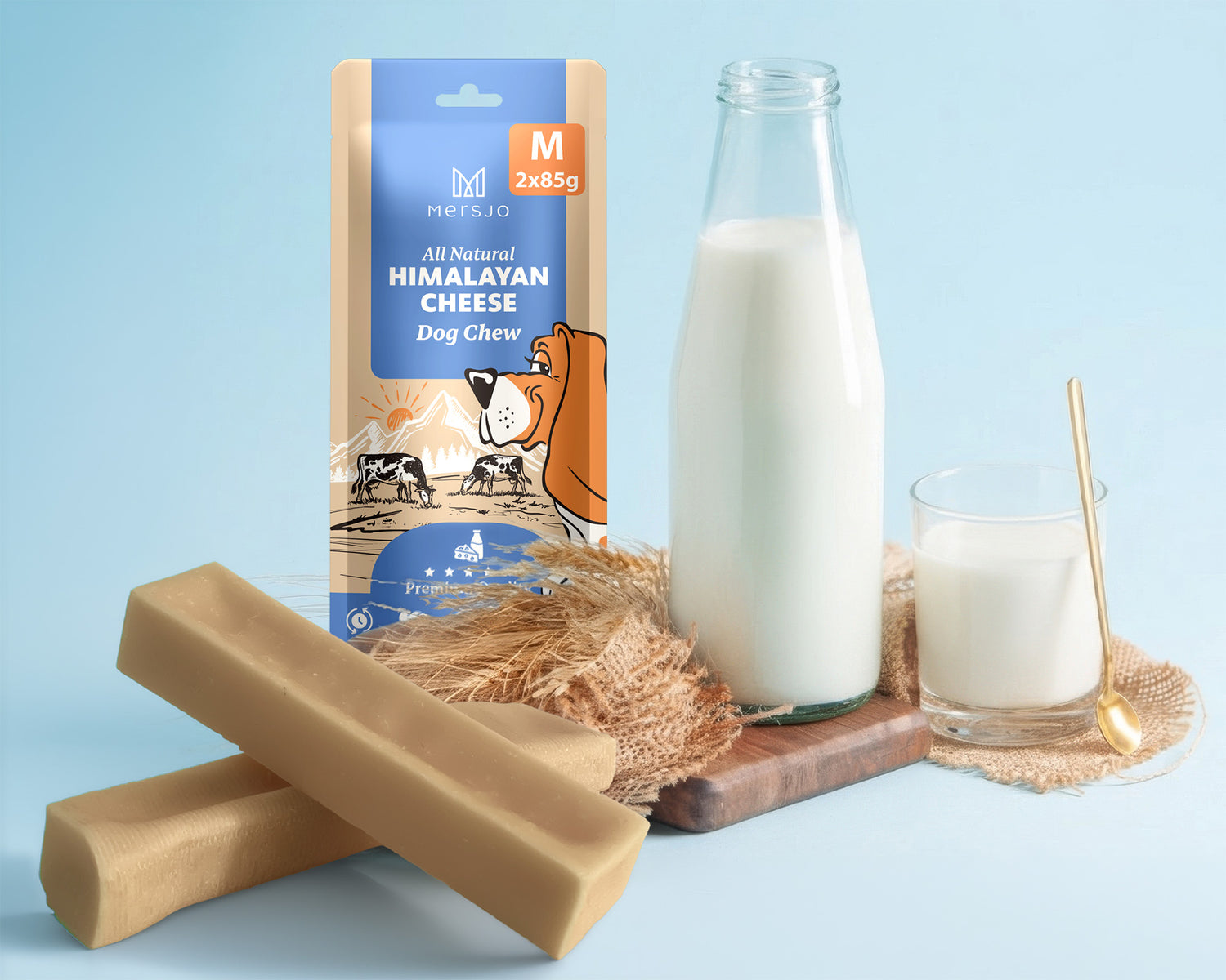 Hundesnack - Himalaya-Käse, natürlicher Kausnack Mersjo 2x85g