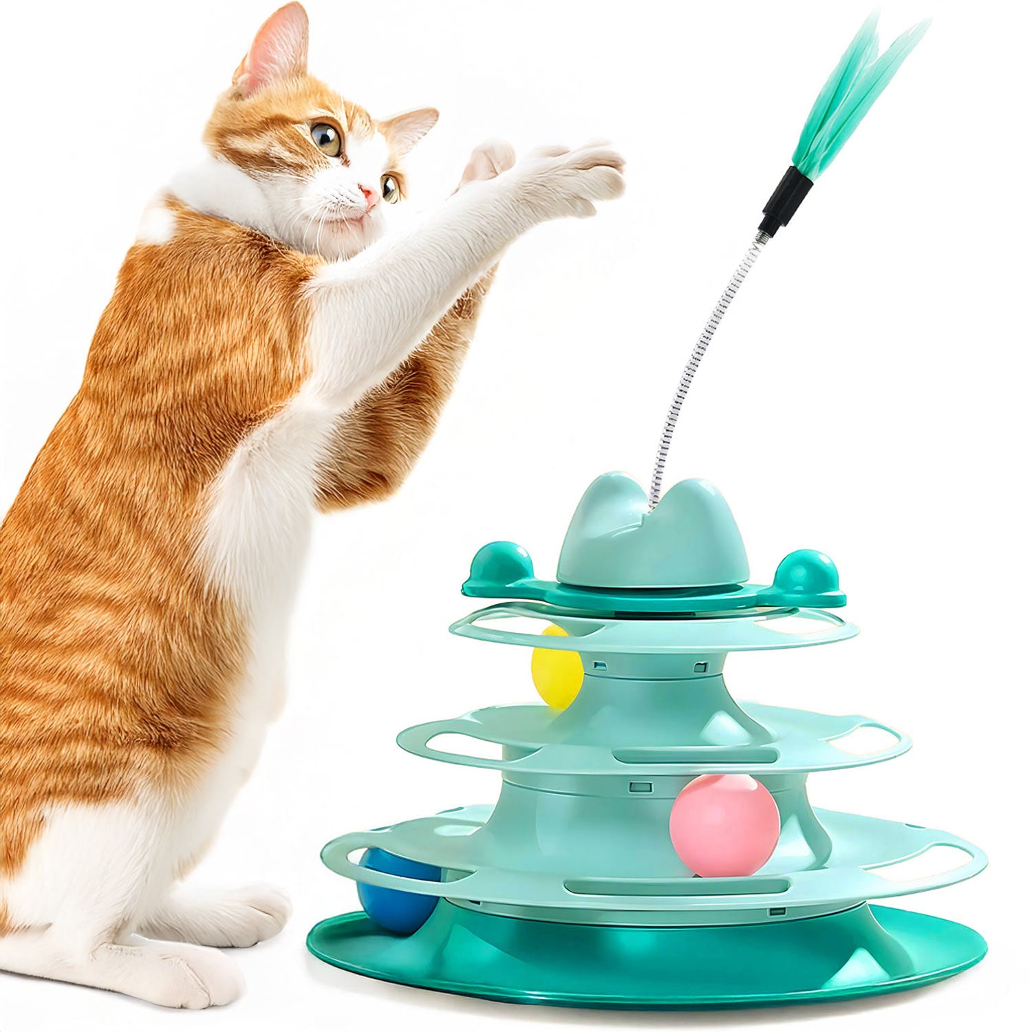 Interaktives Spielzeug für Katzen, Turm mit Bällen THEODORE’ S TOWER