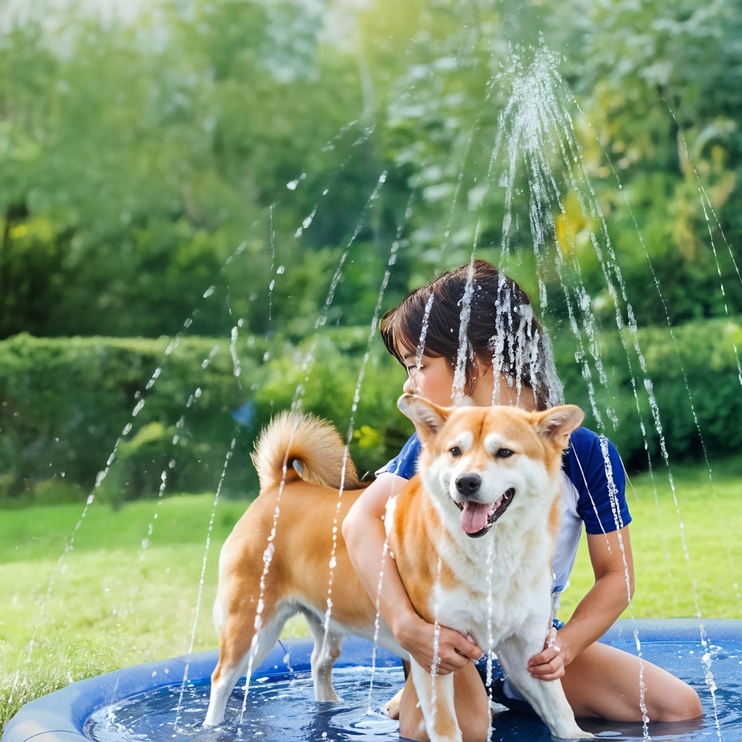 Sprühmatte, Kühlmatte für Tiere, Pool, Gartenbrunnen für Hunde FELIX 100 cm