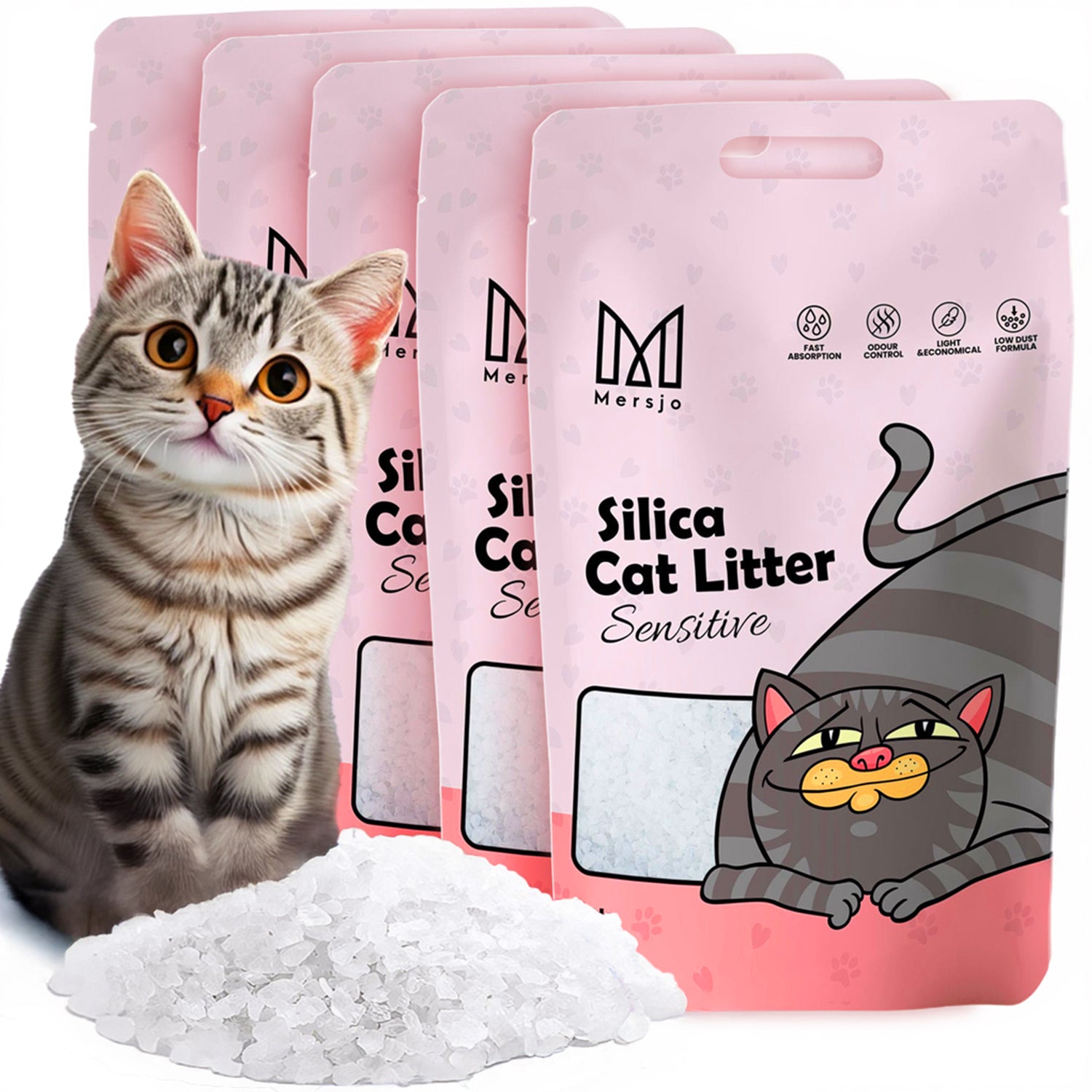 Silikon-Katzenstreu Mersjo Sensitive 5x3,8L