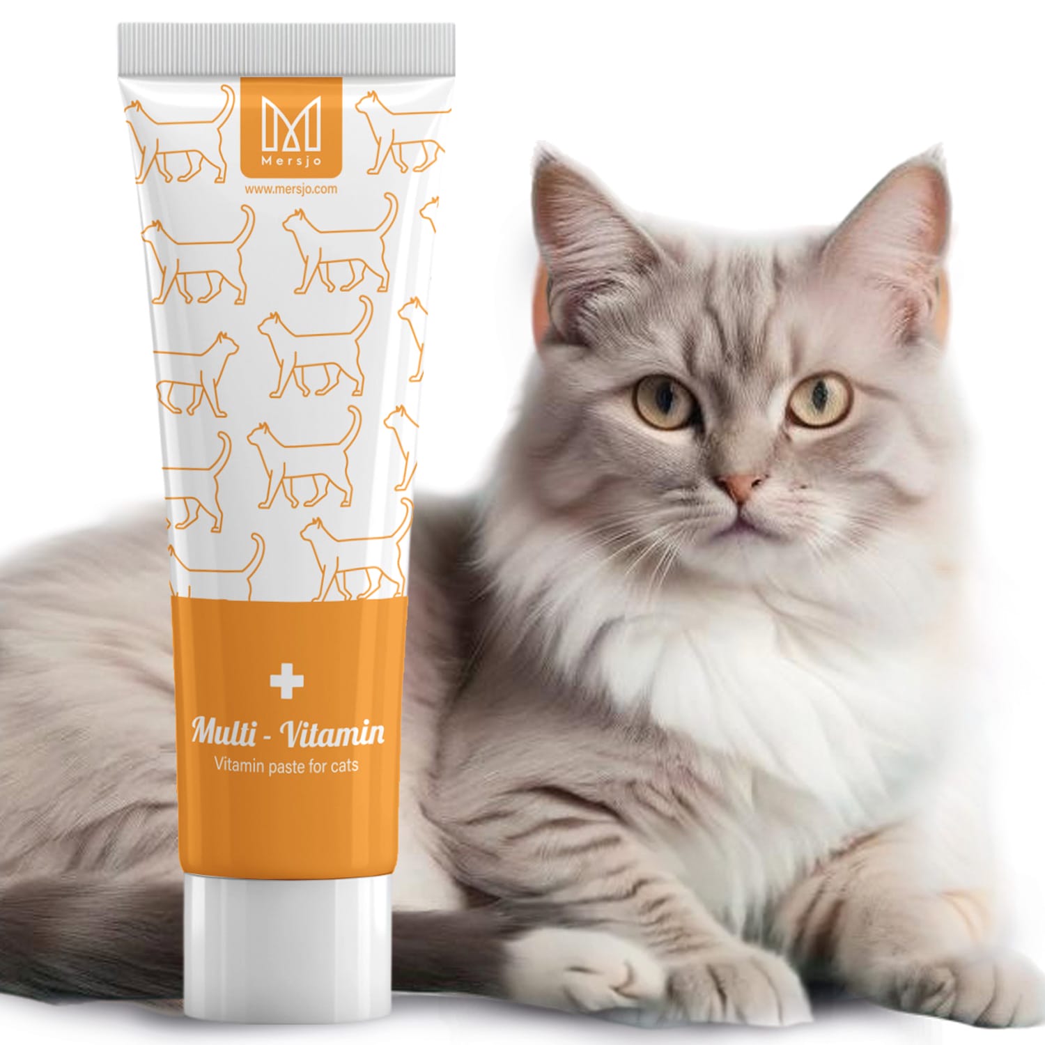 Anti-Haarball-Paste für Katzen mit Multivitamin, Nahrungsergänzungsmittel Mersjo Multi-Vitamin 100g