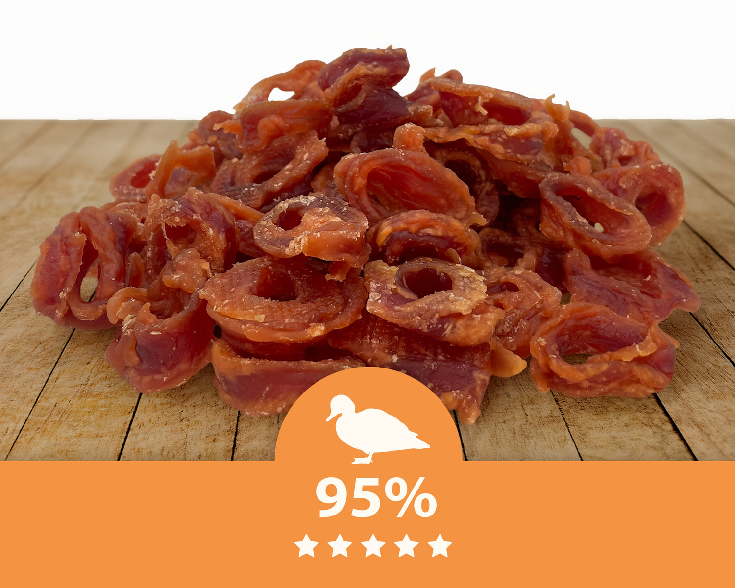 Weiche Entenringe, natürlicher Hundesnack, getreidefrei, Mersjo, 500g