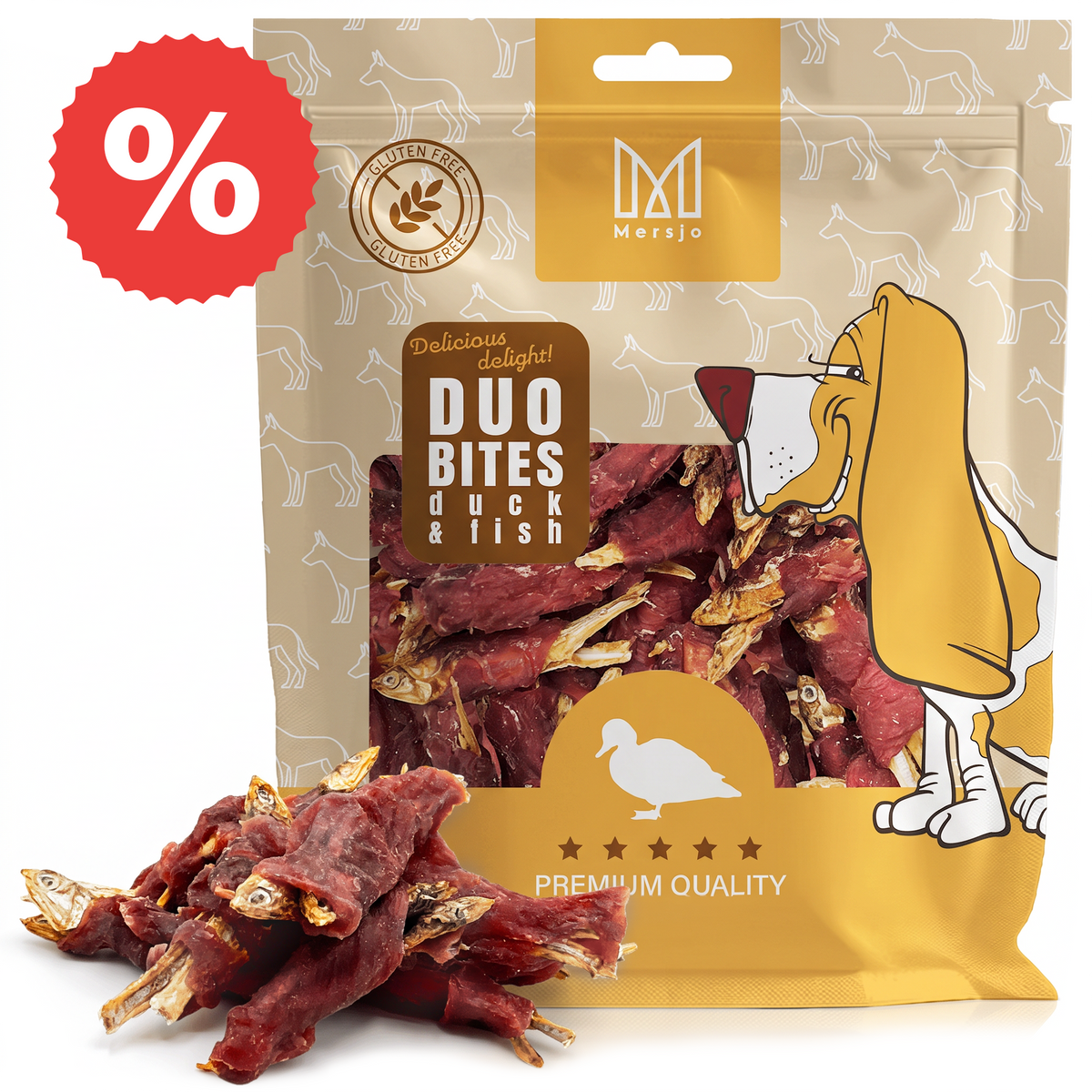 Pamlsek pro psy Duo chutí - kachna s rybkou Mersjo 300g