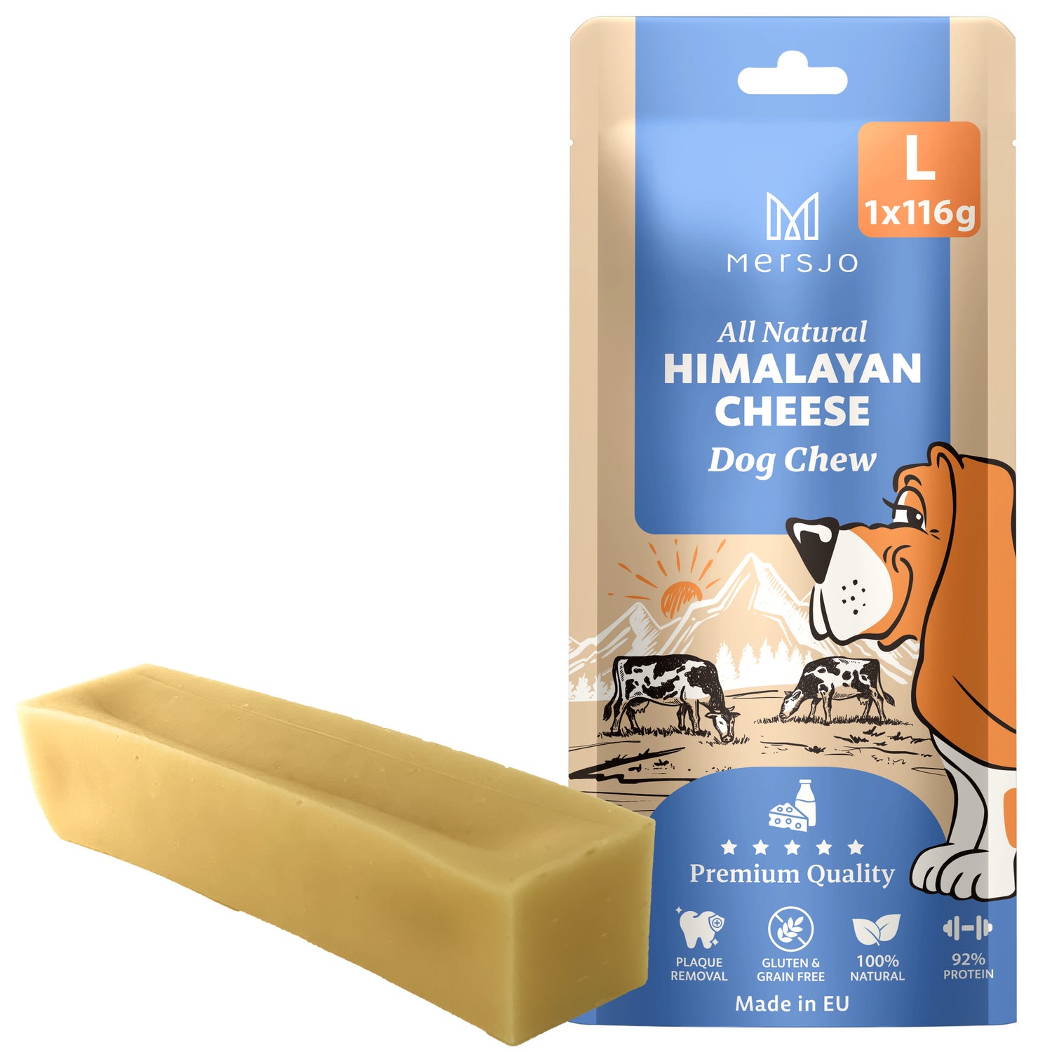 Hundeleckerli - Himalaya-Käse, natürlicher Kausnack Mersjo 116g