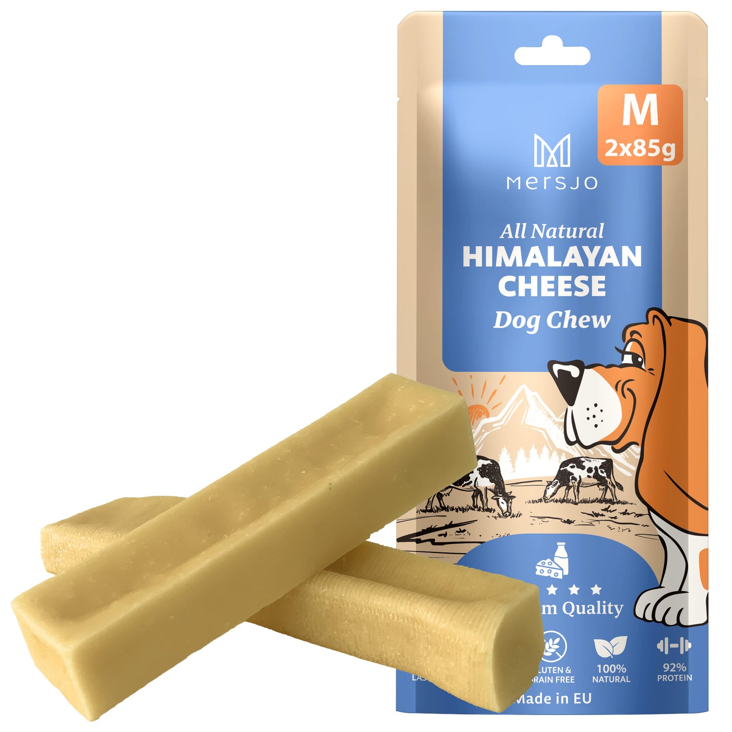 Hundesnack - Himalaya-Käse, natürlicher Kausnack Mersjo 2x85g