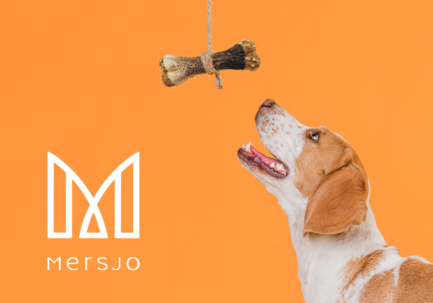 MERSJO Kausnack-Knochen mit Lachs für Hunde 13,5 cm – gesunde Haut und Fell