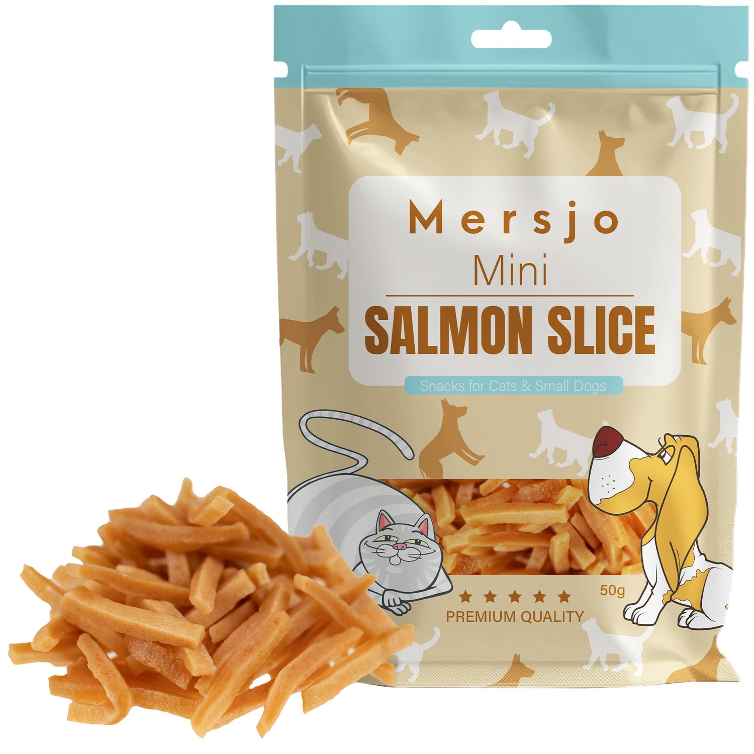 Snack für Hund und Katze - Mini-Lachsscheiben 50g