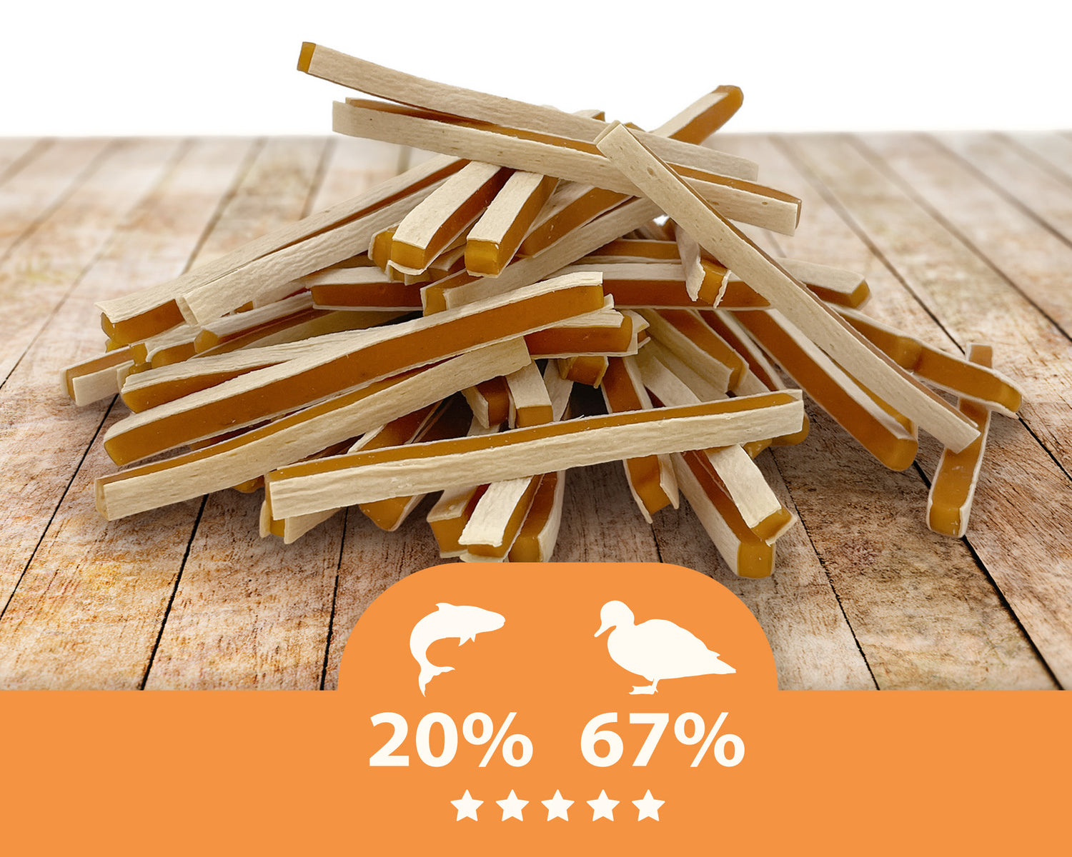 Hundesnack - Weiche Enten-Sandwich-Streifen Mersjo 500g