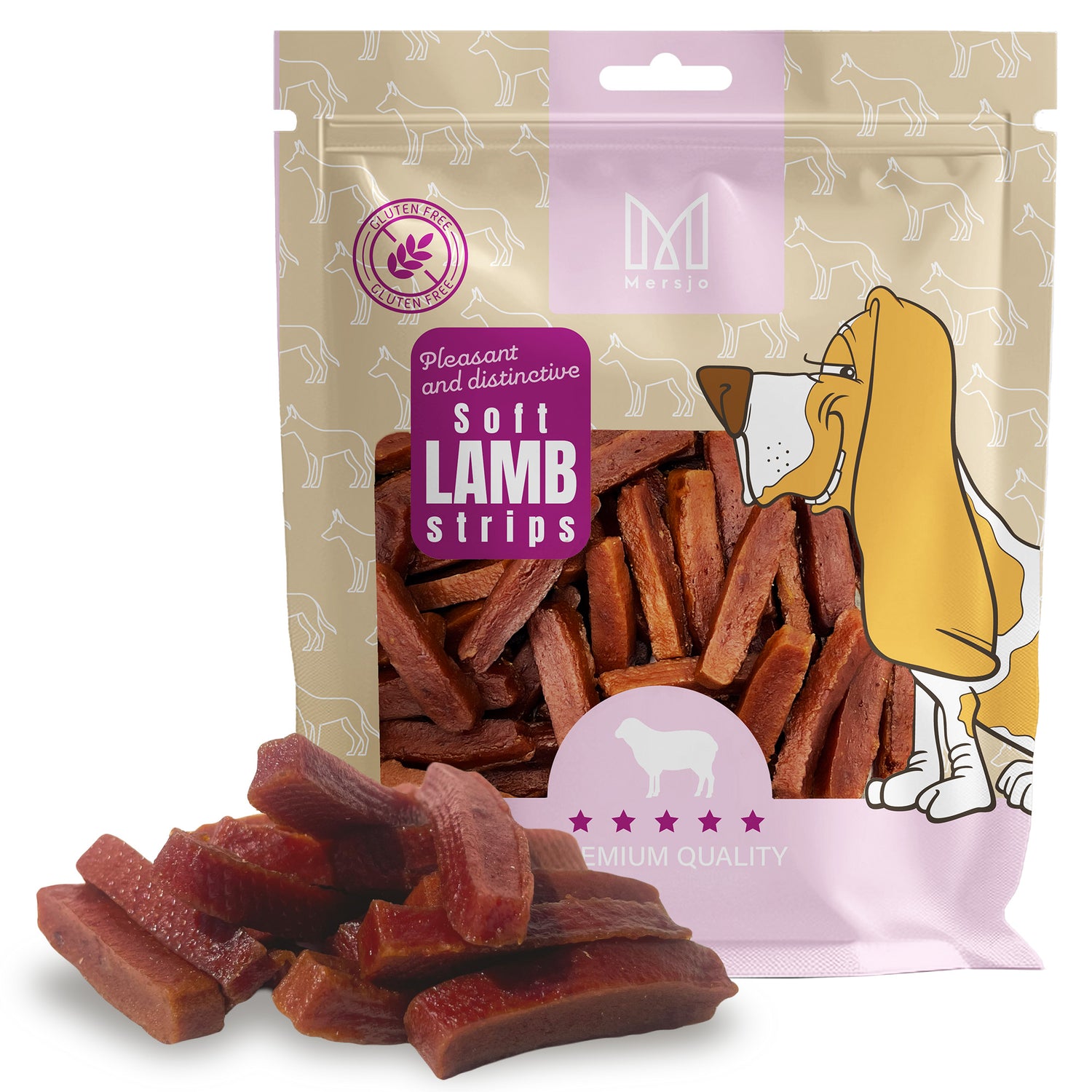 Hundesnack - Weiche Lammstreifen Mersjo 200g
