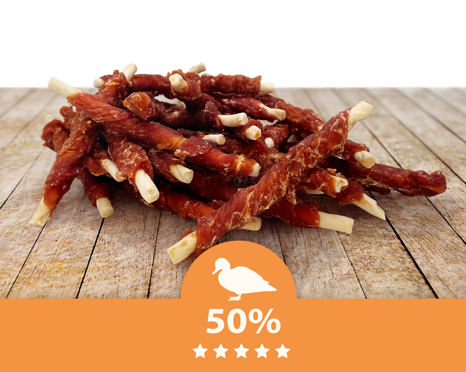 Natürliche Twist-Kausnacks aus Haut mit Entenfleisch, Hundesnack, Mersjo, 500g