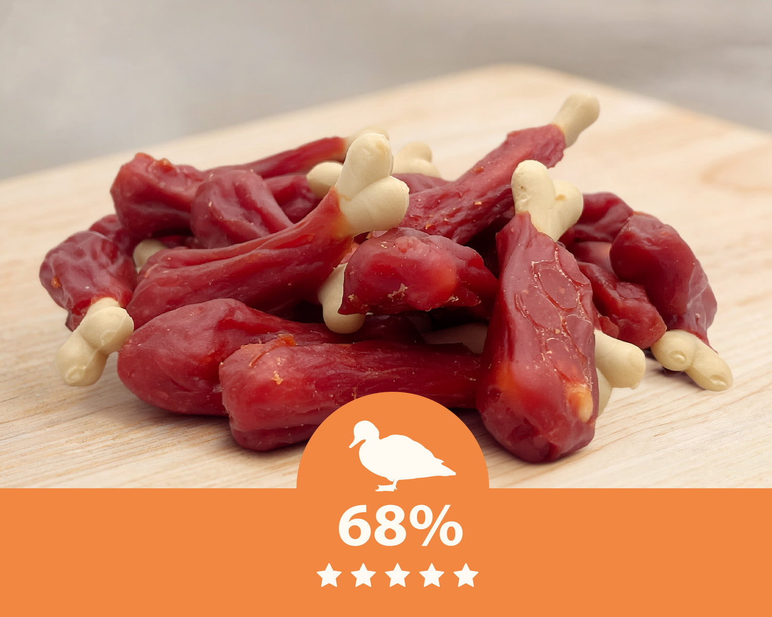Duck leg with calcium, natural dog treat, Mersjo, WildLeg, 500g