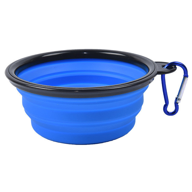 Faltbarer Silikon-Reisenapf für Hunde, blau